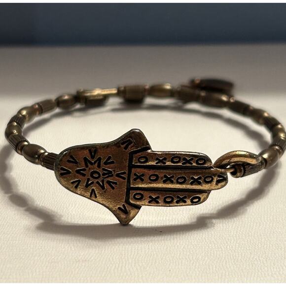 ALEX AND ANI Vintage Sixty Six Hamsa Wrap Bracelet Gold Tone Hand of Fatima - Picture 1 of 5